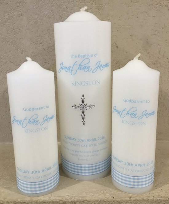 baptism candle set for boy