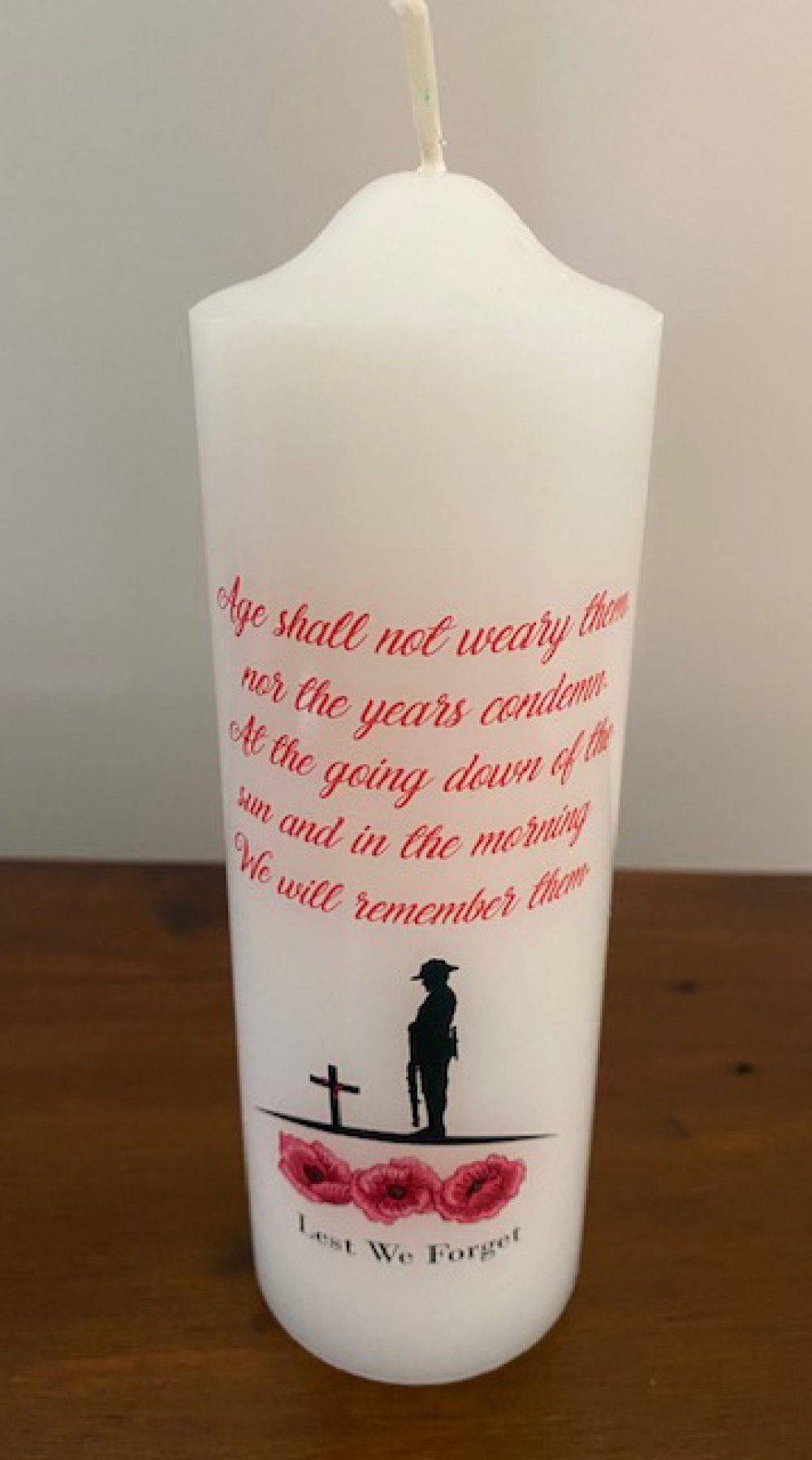 Anzac Candle Age shall not weary them Classy Candles Online Shop Sydney